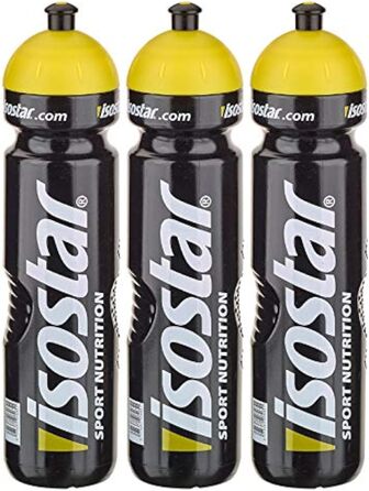 Спортивна пляшка для води Isostar 1000 мл, BPA-free, для бігу, велоспорту, тренажерного залу, туризму, герметична кришка Push & Pull (набір 3 шт.)