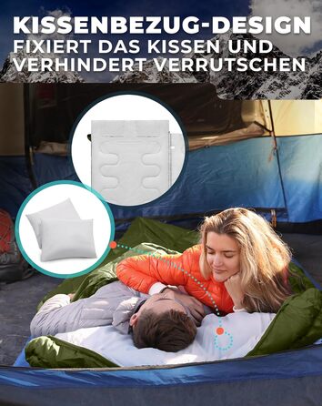 Сплячий мішок KingCamp для двох осіб, зимовий, для кемпінгу, оливковий