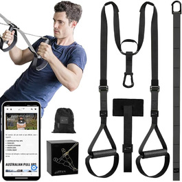 TRX Шкіряний тренажер для підвісної підготовки вдома, TRX стрічки для калістеніки, фітнесу, кросфіту, підходить для віджимань та підвісної підготовки, чорний