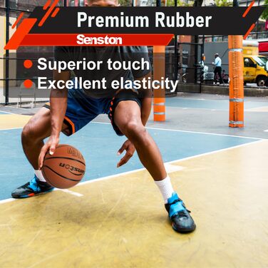 Баскетбольний м'яч Senston, розмір 7, з насосом, для гри на вулиці, дорослий, молодіжний (колір: коричневий)