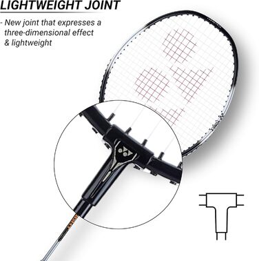 Бадмінтонні ракетки YONEX ZR 100, легкі, алюмінієвий сплав, з повним чохлом, 2 шт.