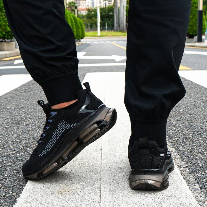 Чоловічі кросівки Hitmars з повітряною подушкою, розмір 39-48 (сітка, чорний колір, 46 EU)