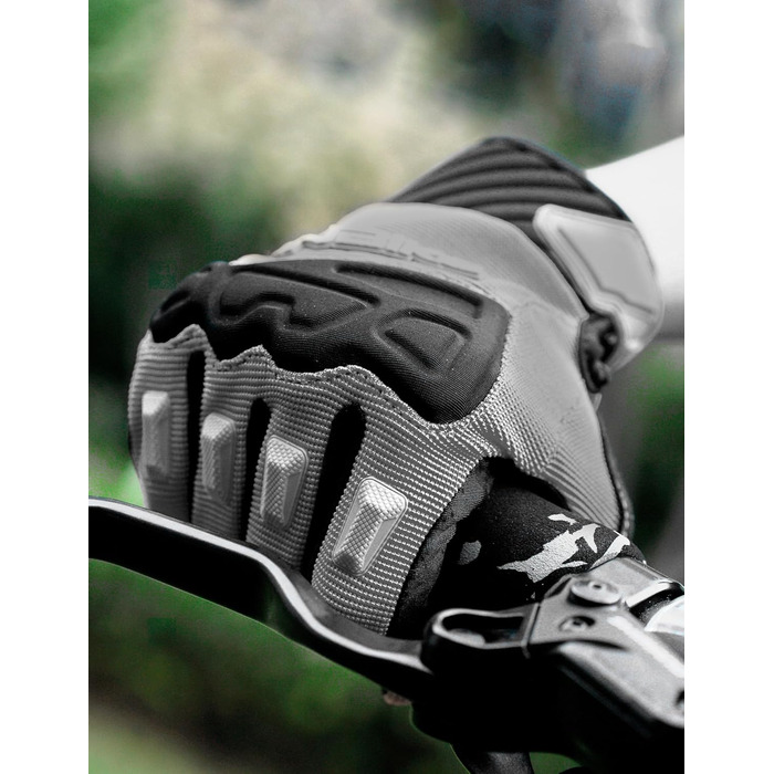 Рукавички INBIKE MTB для мотокросу та гірського велосипеда з захистом пальців TPR та SCR-подушечкою, сірі, розмір M