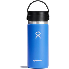 Термос HYDRO FLASK для кави 473 мл, вакуумний, нержавіюча сталь, герметична кришка, каскадний синій