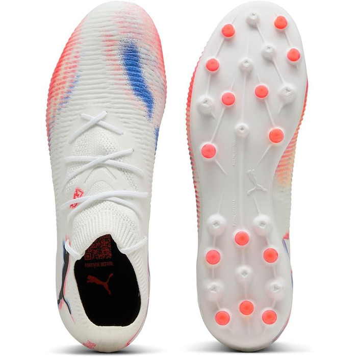 Кросівки футбольні PUMA Future 8 Match Mg - унісекс (43 EU, білий/чорний/червоний)