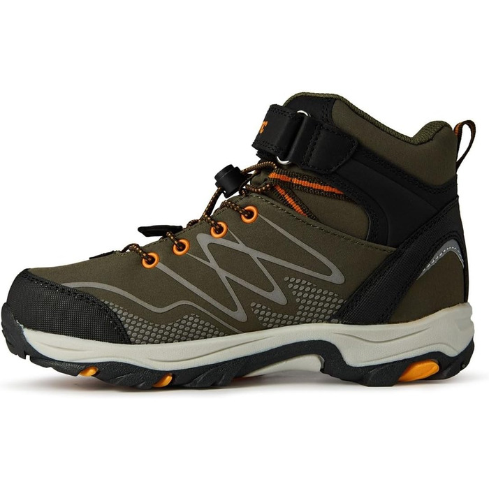 Дитячі водонепроникні черевики HI-TEC Blackout Mid Wp Jr, розмір 32 EU, хакі-чорно-оранжевий