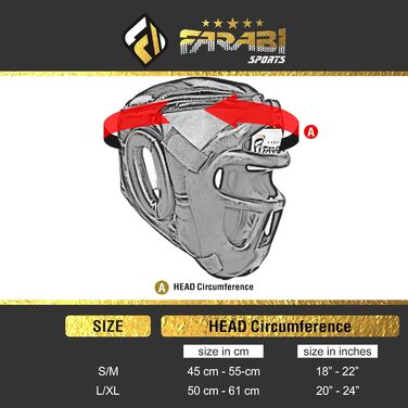 Захисний шолом Farabi Sports з фронтальною дугою та ґратами для кікбоксингу і Крав Мага, чорний, XL
