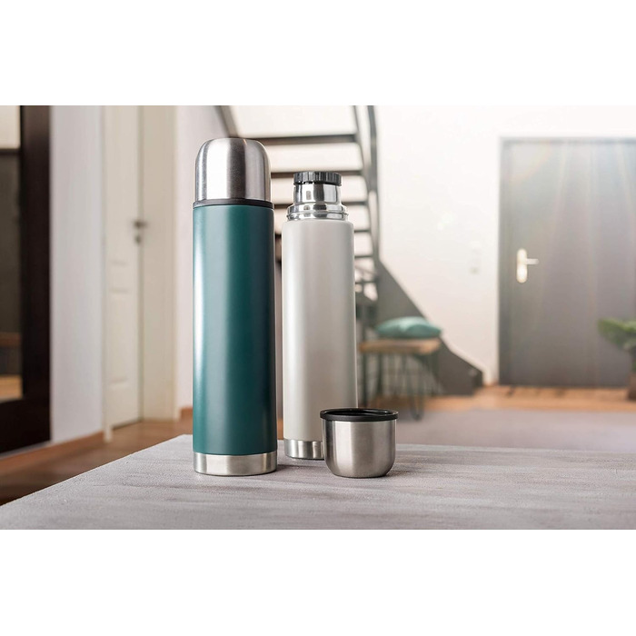 Термос alfi isoTherm Eco 750 мл, нержавіюча сталь, бірюзовий, з кришкою-чашкою, герметичний, тримає тепло 12 годин, холод 24 години, BPA-free