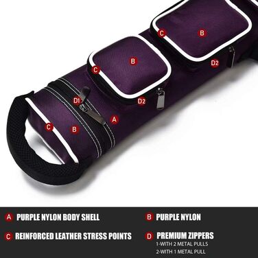 Більярдний кий Collapsar 2x4 Hart з чохлом, фіолетовий нейлон