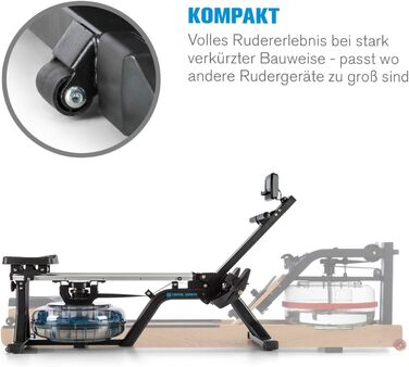 Capital Sports Rowshaper: Тренажер для веслування з водним опором, складаний, до 150 кг, сірий