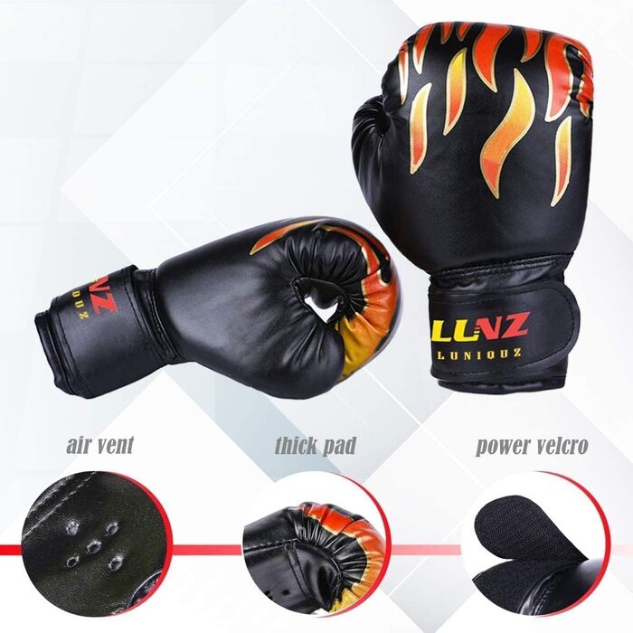 Дитячі боксерські рукавички Luniquz для тренувань, 4OZ 6OZ 8OZ, для MMA, Муай-Тай, кікбоксингу та роботи з мішком, для дітей 3-16 років