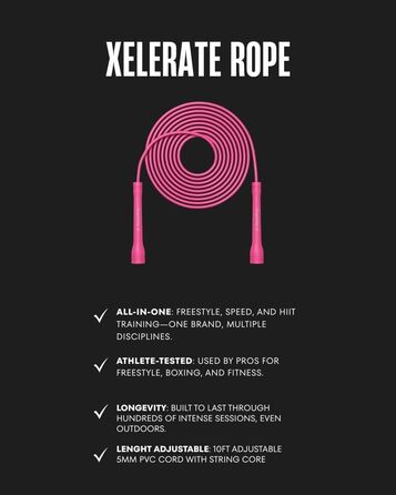 Скакалка Speed-Springseil Dayan Kolev, 5 мм, ПВХ, для фітнесу, кардіо, боксу та кросфіту, регульована довжина