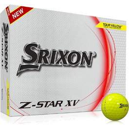Преміальні гольф-м'ячі Srixon Z Star XV 8, турнірний рівень, 12 шт. (4 коробки по 3), потужні, аксесуари та подарунок для гольфу