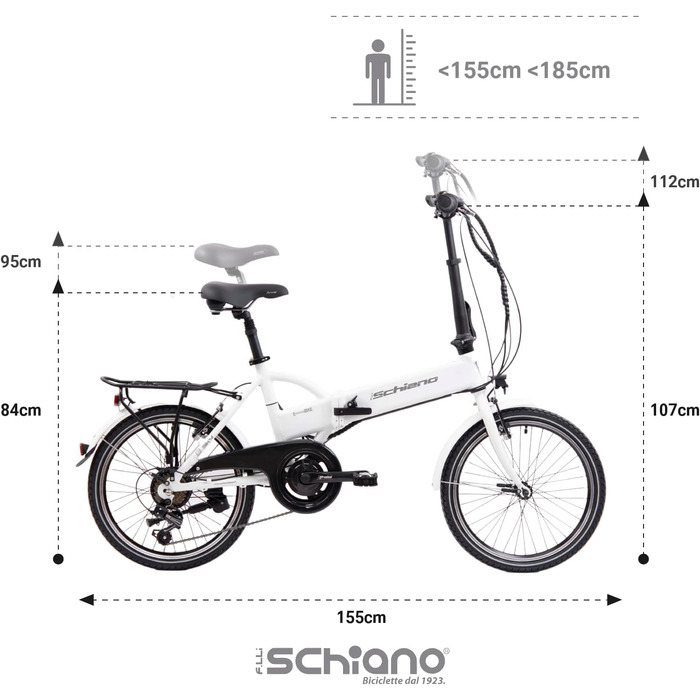Електровелосипед F.lli Schiano E-Sky 20 дюймів, складаний, 250W, унісекс, для дорослих