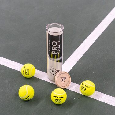 Тенісний м'яч Dunlop Pro Coach - для тренувань та коучингу (4 м'ячі)