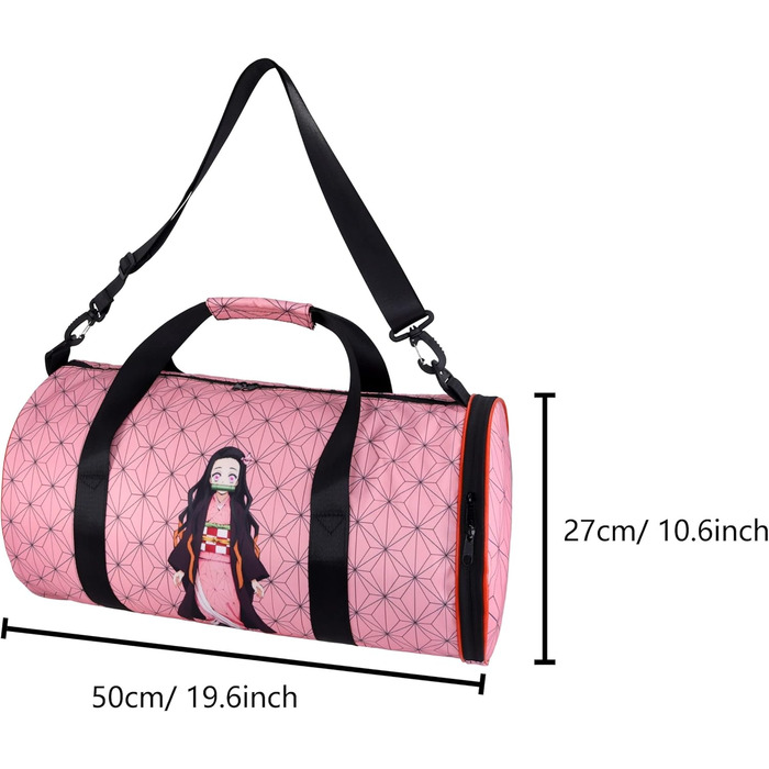 Спортивна сумка Roffatide Anime Demon Slayer (Камадо Незуко) з відділеннями для взуття та вологого одягу, легка дорожня сумка для залу та фітнесу