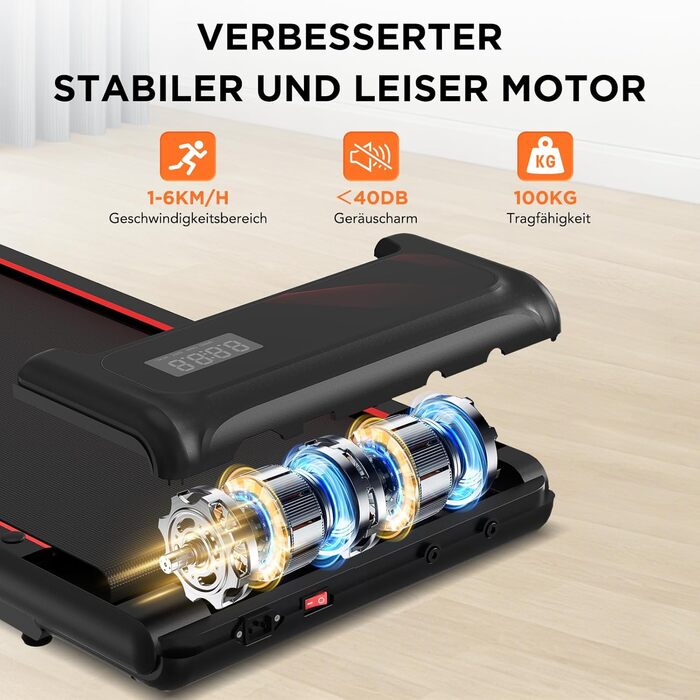 Біговий тренажер LIKESPORTING: компактний, з регулюванням нахилу, тримачем для планшета та пультом керування. Для дому та офісу, чорний