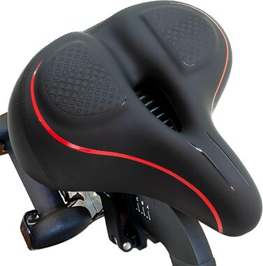 TrubliFit Широке велосипедне сідло для Peloton Bike та Bike+, м'яке ергономічне сидіння, універсальне для чоловіків і жінок, заміна сідла, аксесуар для велотренажера, чорний/червоний