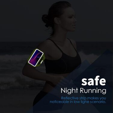 Спортивний браслет Haissky з кишенькою для навушників - рукав для телефону для iPhone 16 Pro Max/15 Pro/14/13 Pro/12 Plus, Huawei P70 Pro/P60 Pro/Mate 60, Xiaomi, Galaxy (до 6.9 дюймів) - сірий/зелений