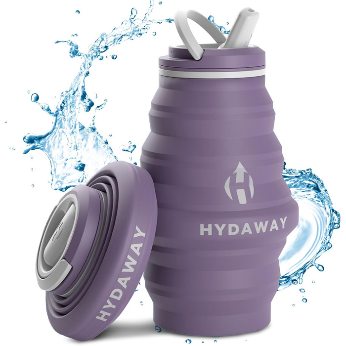 Складна пляшка для води HYDAWAY 500 мл з носиком, харчове силікон, портативна для подорожей