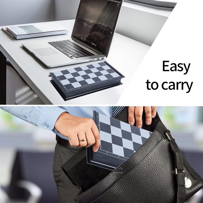 Шаховий набір 3-в-1 магнітний FISHOAKY: шахи, шашки, нарди. Компактний дорожній набір 31x31 см для дітей та дорослих. Ідеальний подарунок на Новий Рік та Різдво.