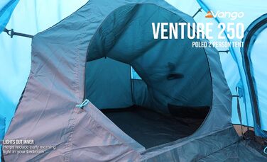 Намет Vango Venture 250 Tunnel: Сімейний намет з окремою спальнею та просторим тамбуром, Річковий Синій