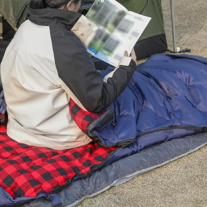 Спальний мішок Redcamp Baumwoll-Flanell для кемпінгу, 3-сезонний, теплий та комфортний, для дорослих. Вага наповнювача: 2/3/1.8 кг (Marineblau), 2.0 кг (Rot).