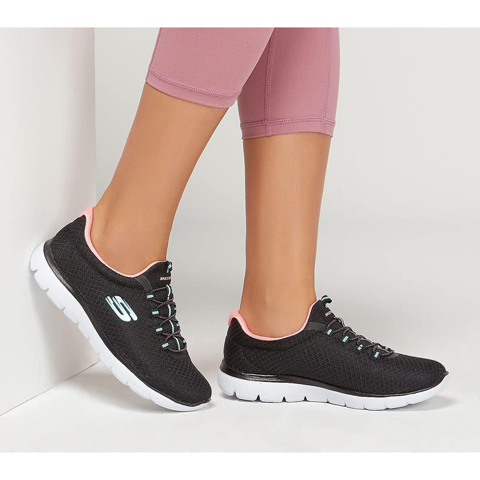 Кросівки жіночі Skechers Summits Black Mesh Pink (40 EU) - дихаючі спортивні
