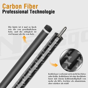 Більярдний кий з карбону, 58 дюймів, наконечник 12.5 мм, вага 20/21 унція, аксесуар для більярду C4706-200Z