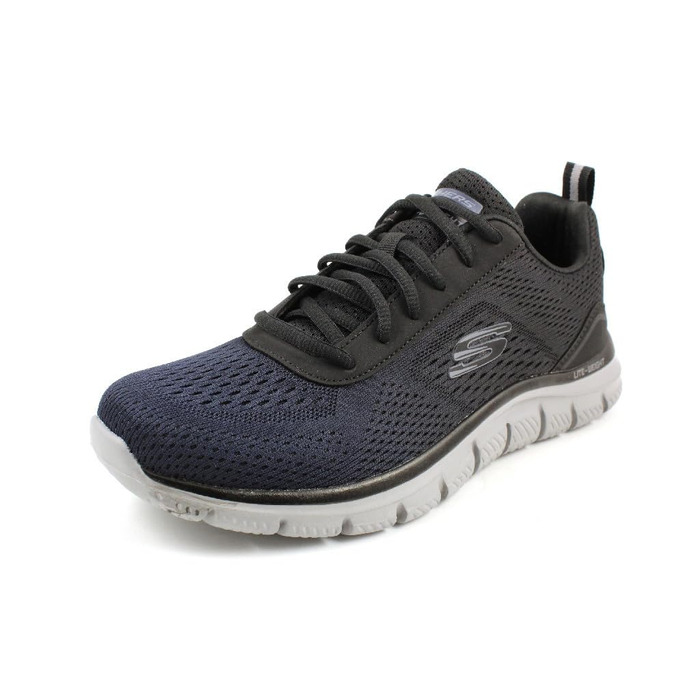 Чоловічі кросівки Skechers Track Ripkent (42.5 EU, Wide Fit), темно-сині з чорною обробкою, сітчасті