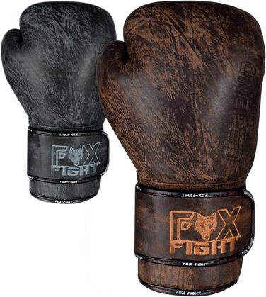 Боксерські рукавички FOX-FIGHT Legend: шкіряні, для тривалого використання, захист та стабільність. Підходять для боксу, кікбоксингу, муай-тай, тренувань, спарингу та MMA. Розміри: 10, 12, 14, 16 OZ, чорний колір.