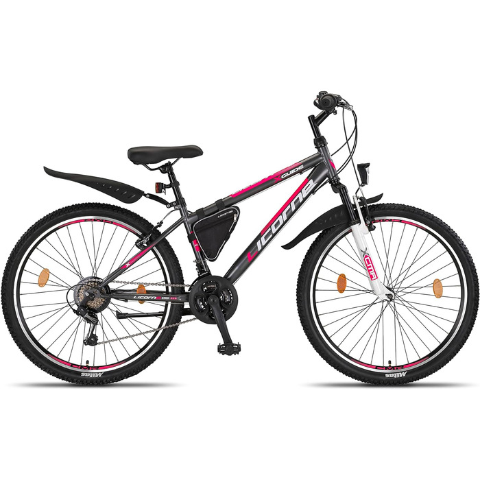 Гірський велосипед Licorne Bike Guide Premium 26 дюймів, 21 швидкість, для дівчат, хлопців, чоловіків і жінок