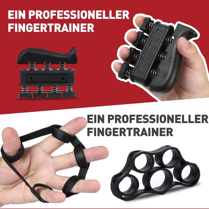 Набір для тренування сили рук та пальців GoorFach (6 шт.) - регульований підборіддя, чорний