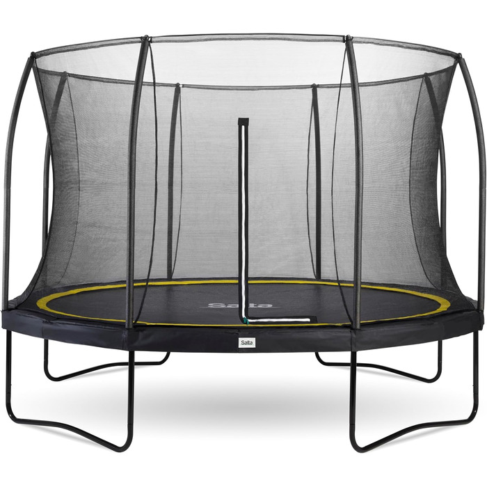Salta Comfort Edition – круглий надувний батут для саду, ⌀396 см – комплект з захисним покриттям, сіткою та пружинами – чорний, зелений, рожевий – TÜV сертифікований