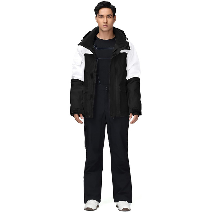 Чоловіча куртка G NOWING для сноубордингу та лижного спорту, водонепроникна, білий + білий (XXL)