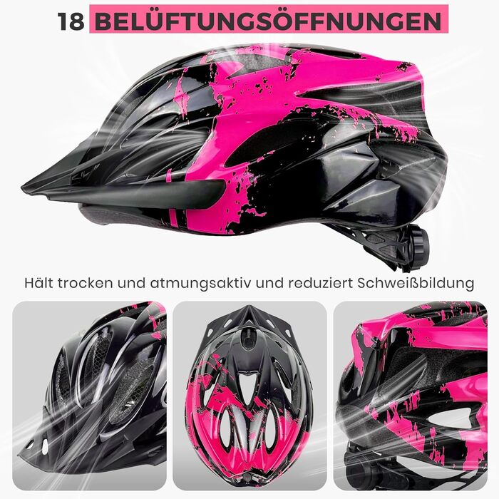 Дитячий велосипедний шолом Rosenrot, регульований, 50-55 см, для дітей 3-13 років, з візором