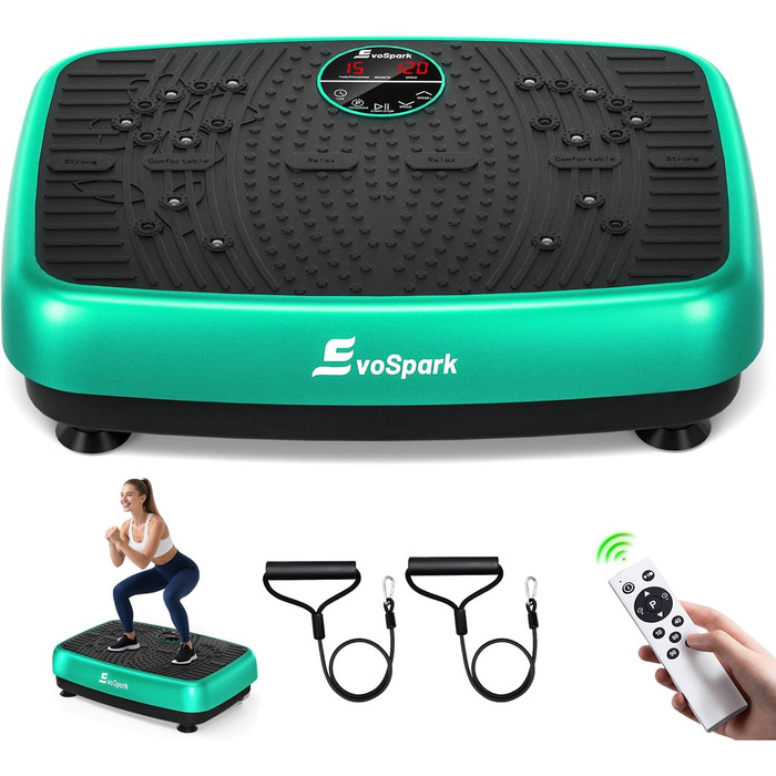 Платформа для вібраційного тренування EvoSpark - масажер для дому, для схуднення та загального оздоровлення, 450 LBS, зелений