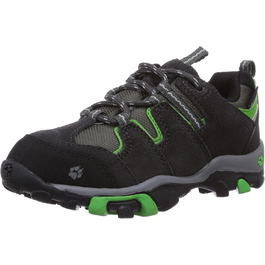 Черевики для трекінгу Jack Wolfskin MTN Attack Low Texapore для хлопчиків, 33 EU, чорний/зелений