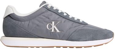 Чоловічі кросівки Calvin Klein Runner Retro Mix з логотипом, сірі (Grey Night Owl Off White), розмір 44.5 EU