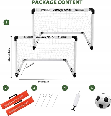 Набір дитячих розкладних футбольних воріт KAMIYA (2 шт.), портативні, для саду та спортивних ігор