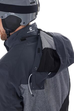 Killtec KSW 45 Mn - чоловіча/жіноча куртка для катання на лижах з капюшоном та снігозахистом, темно-антрацитова