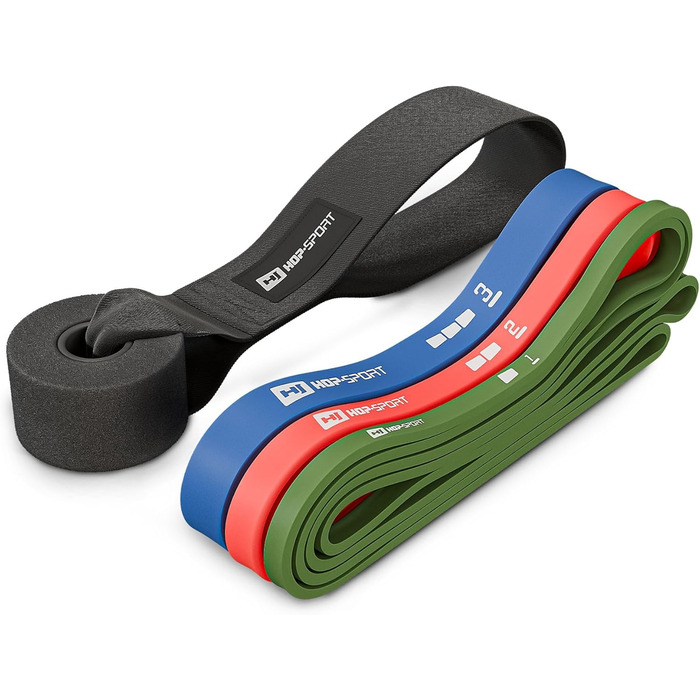 Набір еластичних стрічок Hop-Sport 2-29 кг, для силових тренувань та фітнесу, з дверним кріпленням