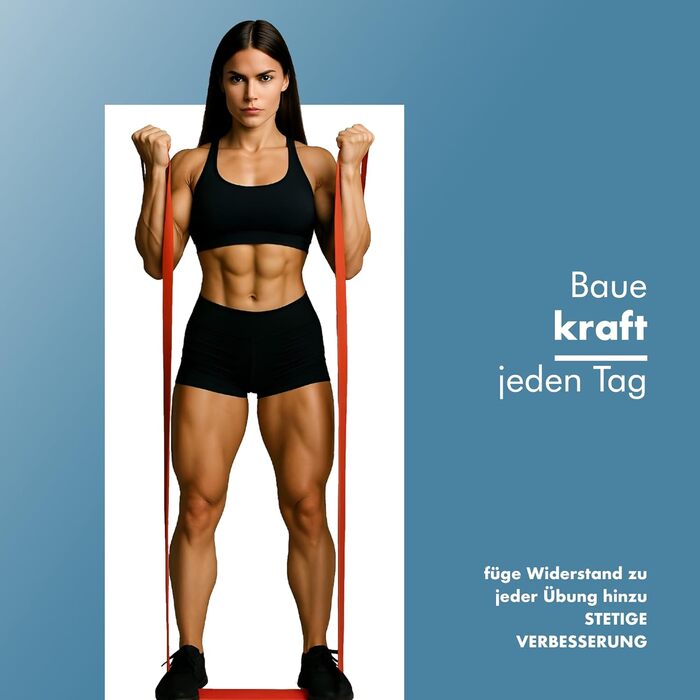 Набір еластичних стрічок для фітнесу Portentum – стрічки опору різних рівнів, ручки, фіксатори для дверей, захисні чохли та сумка – обладнання для дому, чоловіків та жінок – тренування м'язів, кросфіт, йога