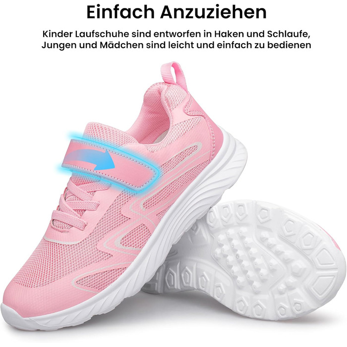 Дитячі кросівки Raoendis для хлопчиків та дівчаток - спортивні, для занять у залі, легкі, з дихаючим матеріалом (29 EU, Рожевий)