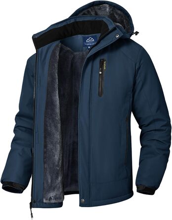 Сніговий костюм Rdruko для чоловіків, водонепроникний, з утепленим флісом, капюшон, для активного відпочинку в горах (Джинсовий синій, XL)