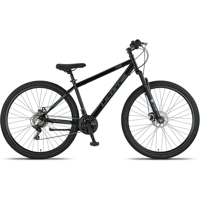 Гірський велосипед Licorne Bike Thunder Premium для дорослих та дітей, 27.5 дюймів, дискові гальма, чорний