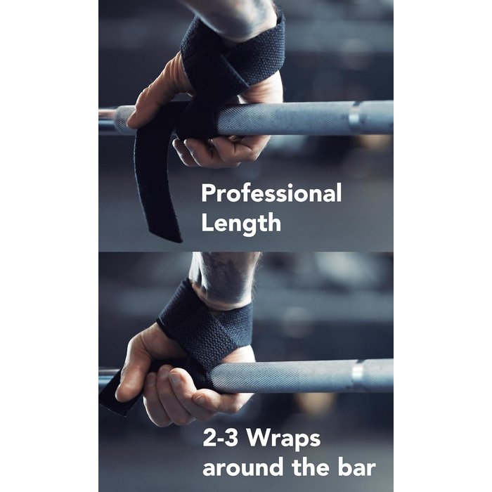 Fitgriff® Ремені для тяги (з підкладкою) для силових тренувань, бодібілдингу, фітнесу - ремені для підйому штанги - для жінок та чоловіків, стандарт (обхват зап'ястя понад 16 см), чорний, оригінальний