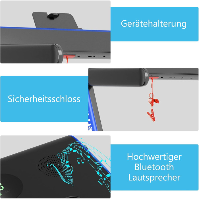 GOPLUS Біговий доріжка 2-в-1 складана з пультом, електрична з керуванням через APP, Bluetooth, тримач для телефону, швидкість 1-12 км/год, до 120 кг, блакитна