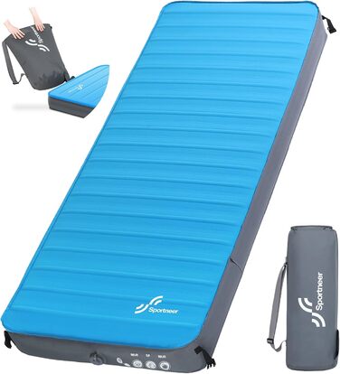 Каремат туристичний Sportneer самонадувний, 198x76 см, 10 см товщини, для кемпінгу та відпочинку на природі