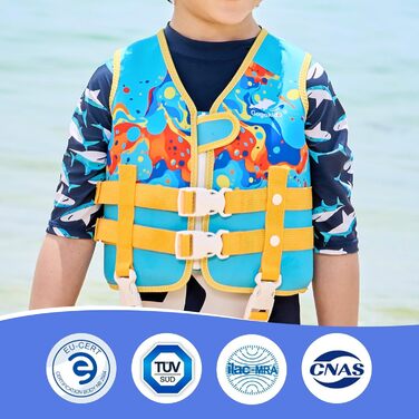 Дитяча жилетка для плавання Gogokids Neopren – для дітей 1-9 років, 13-30 кг (Світло-блакитна, L)